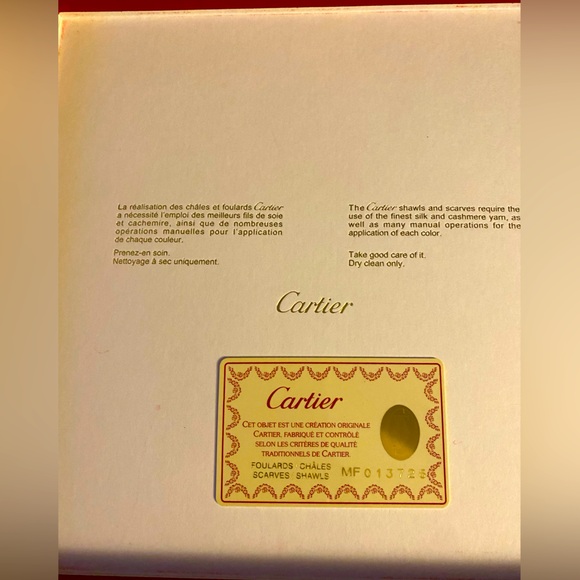 Beautiful Cartier Twilly Allover Chain Pattern Silk Scarf w/ Box - Picture 8 of 8